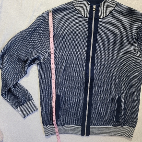 Robert Graham Mens XL Jacket Sweater Long Sleeve Zip Front Classic Fit Blue $228 - Picture 11 of 11